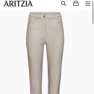 Aritzia Wilfred The Melina Pant Vegan Leather Light Taupe size 6
